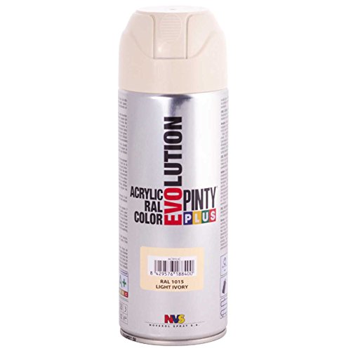 NOVASOL Pintura spray Acrílica Brillo PINTYPLUS EVOLUTION 270cc Light ivory Ral 1015, Único, Estándar