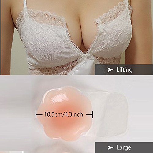 NOVECASA Lift Nipplecovers Breast Pasties Sujetadores Adhesivos Silicona Invisibles Reutilizable Pezón Levantamiento Pezón Cubierta (1 Par Flor)