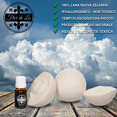 Novedad bolas para secadora de lana con aceite con perfume de talco exclusivo, suavizante de la ropa y bolas con perfumador para la colada, ovillo para recoger el pelo, accesorios para su lavado