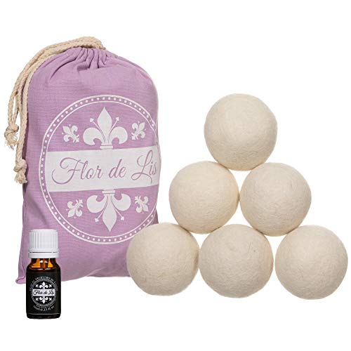 Novedad bolas para secadora de lana con aceite con perfume de talco exclusivo, suavizante de la ropa y bolas con perfumador para la colada, ovillo para recoger el pelo, accesorios para su lavado