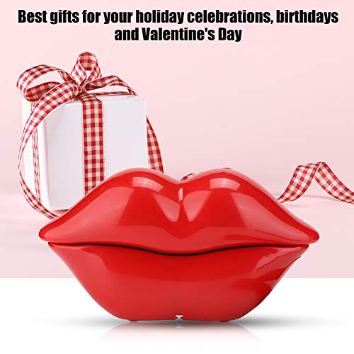 Novedad Labios Teléfono Teléfonos fijos para el hogar, teléfono de boca roja con cable Regalo atractivo del teléfono del labio Forma de dibujos animados Real con cable para el hogar Decoración(rojo)