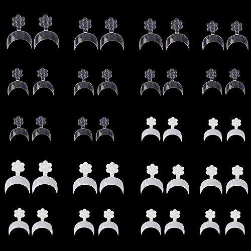 Noverlife - 1000 puntas de uñas falsas francesas, uñas en forma de media luna de manicura francesa, 10 tamaños de acrílico falsas uñas arte uñas postizas puntas de dedo postizas transparente + natural