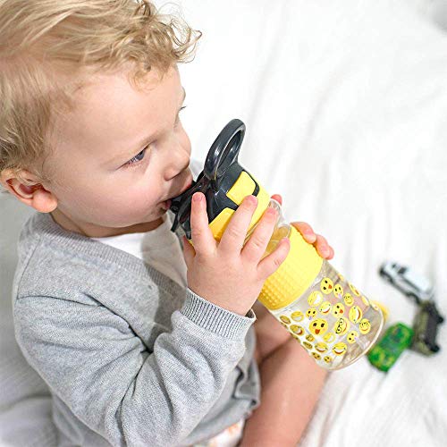 Nuby Capitán Quench Active Bebé Taza 360 ml, Amarillo (Yellow Emoji)