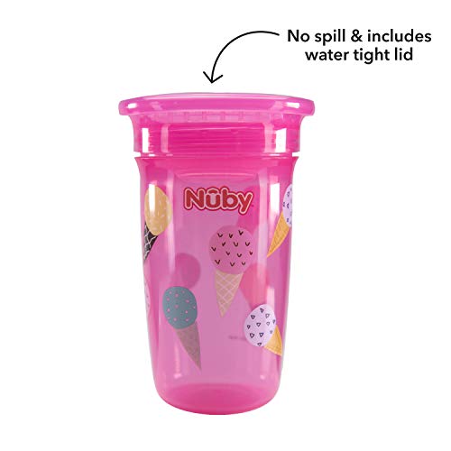 Nuby No derrames taza de 360 grados, Maxi, pack de 2 [colores surtidos]