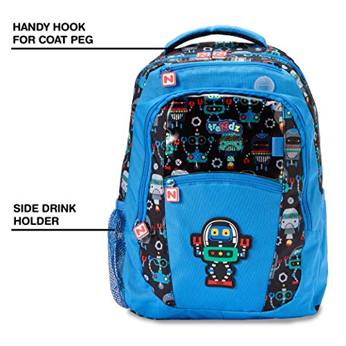 Nuby Trendz Kids Large Backpack, Robots Mochila Infantil, 39 cm, 10 Liters, Azul (Blue, Multicoloured)