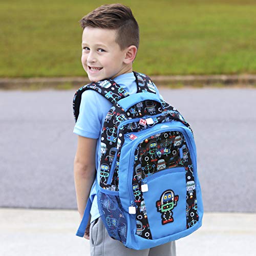 Nuby Trendz Kids Large Backpack, Robots Mochila Infantil, 39 cm, 10 Liters, Azul (Blue, Multicoloured)
