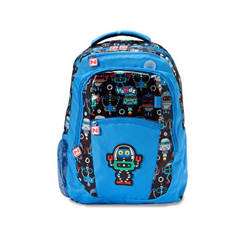 Nuby Trendz Kids Large Backpack, Robots Mochila Infantil, 39 cm, 10 Liters, Azul (Blue, Multicoloured)