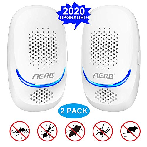 [NUEVO] Aerb Repelente Ultrasónico de Plagas, mosquitos ultrasónicos portátiles de 10 W, 100% seguro para personas y animales, para ratones, pulgas, mosquitos, cucarachas, hormigas, arañas [No Tóxico]