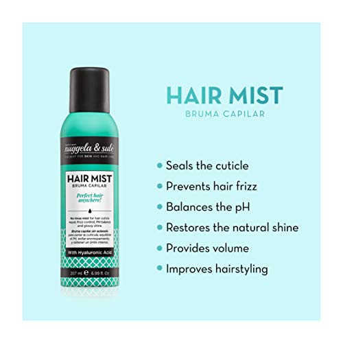 Nuggela & Sulé Hair Mist Bruma Capilar 53 ml / 1,79Fl.Oz. Formato Viaje - Primera bruma capilar que controla el pH del cabello para evitar el encrespamiento. Activos naturales. INNOVACIÓN CAPILAR.