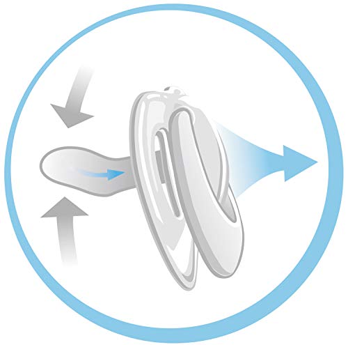 NUK 10175216 Genius Color - Chupete de silicona (0-6 meses, 2 unidades), color azul y verde