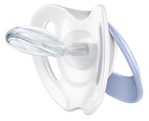 NUK 10177124 Genius Color - Chupete de silicona (forma adaptada a la mandíbula, 18-36 meses, 2 unidades), color azul y verde