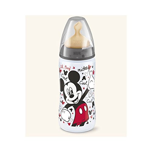 Nuk Biberon First Choice Disney Mickey Mouse 0%BPA Latex 2L 300 ml. Rojo o Negro