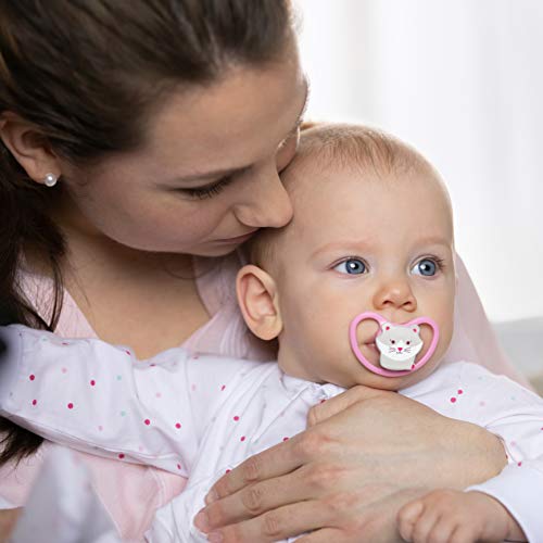 NUK Chupete espacial silicona, forma adaptada a la mandíbula, 0 – 6 meses, gato y oso polar