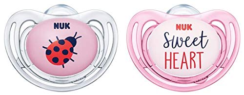 Nuk Freestyle - Chupete con anillo y caja para chupete Rosa.