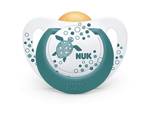 NUK Genius Color - Chupete de látex, con forma adecuada para la mandíbula, 6-18 meses, 2 unidades azul Azul (nuevo) Talla:6-18 meses