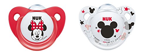 Nuk Mickey & Minnie - Chupetes fisiológicos de silicona T2, 6 - 18 meses, paquete de 2 [modelos surtidos]
