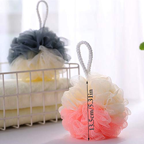 Nuluxi Bola de Ducha Baño Para Cuerpo Esponjas de Flor de Baño Esponja de Masaje con Jabón de Ducha Ducha Esponja Loofahs Malla Adecuado para Limpia y Revitaliza Piel y Darle una Piel Suave(4 Piezas)