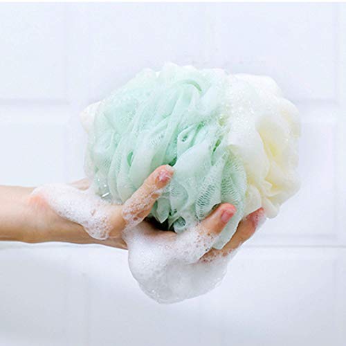 Nuluxi Bola de Ducha Baño Para Cuerpo Esponjas de Flor de Baño Esponja de Masaje con Jabón de Ducha Ducha Esponja Loofahs Malla Adecuado para Limpia y Revitaliza Piel y Darle una Piel Suave(4 Piezas)