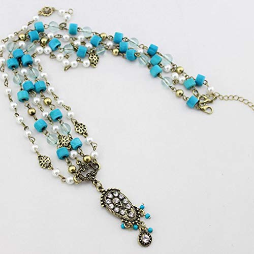 Nuluxi Cadena de Cabeza Turquesa para Niñas Metal Joyas para el Pelo con Borlas Turquesa Metal Diadema para Mujeres Diseño Unique y Moderno Accesorios para el Cabello para Mujeres y Niñas (4 Piezas)