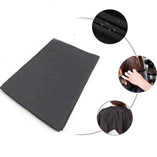 Nuluxi Capa de Peluquería con Cepillos de Cuello Capa de Corte de Pelo Negro Repelente al Agua Pincel Cuello Plumero Profesional Salón Adecuado para Corte de Pelo Adultos, Peluqueria,Tinte y Mechas