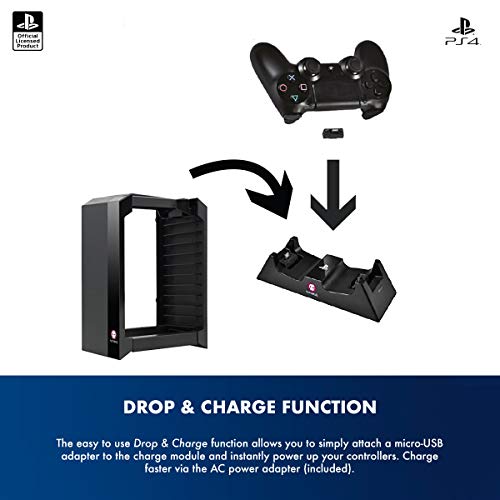numskull Games Tower für 10 Spiele + Ladegerät - Charger - PlayStation 4 [Importación alemana]