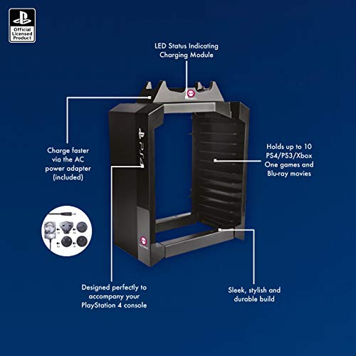 numskull Games Tower für 10 Spiele + Ladegerät - Charger - PlayStation 4 [Importación alemana]