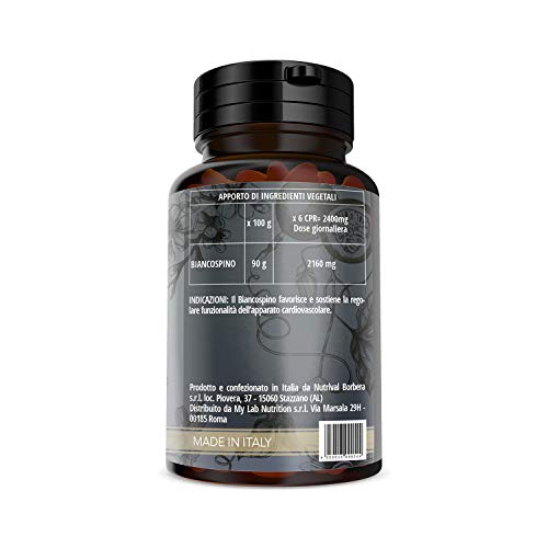 NUTRACLE - 100 tabletas de Crataegus monogyna (espino organico) de 400mg - Remedio natural contra el estrés, Ayuda a normalizar la presión arterial