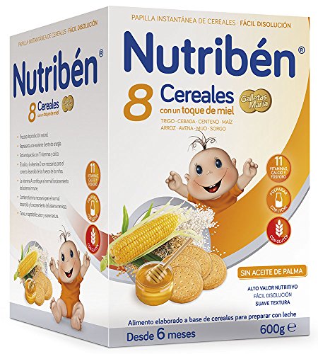 Nutriben Papilla 8 cereales con toque de miel y galletas María 600 gr
