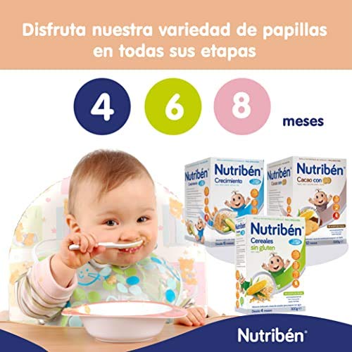 Nutribén Papilla 8 Cereales Galletas Maria, Vitaminas y Calcio - 600 gr