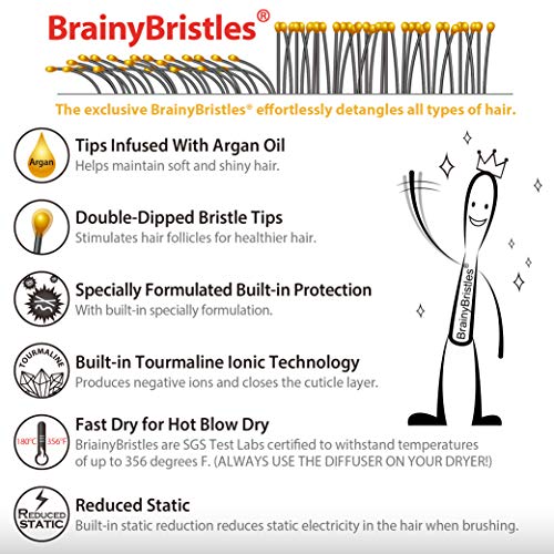 NuWay 4Hair! Pro 2 piece brush-set for All Hair Types! (Detangles Thin, Fine, Thick, Wet, Curly, and Natural hair) - Reduced Static! - Hair Dryer Safe! (Pink)