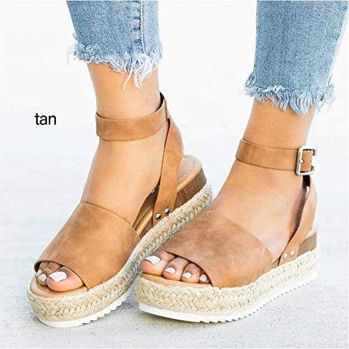 Nwarmsouth Baño Sandalia Suela De Suave,Zapatos de Plataforma con Plataforma para Mujer, Sandalias con Hebilla de Boca de pez-marrón_35,Al Aire Libre Baño Sandalia Suela