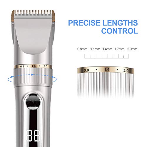 NWOUIIAY Cortapelos para Hombres Eléctrico Impermeable IPX7 Máquina de Cortar Pelo Profesional Cortadora de Pelo con 6 Peines Guía