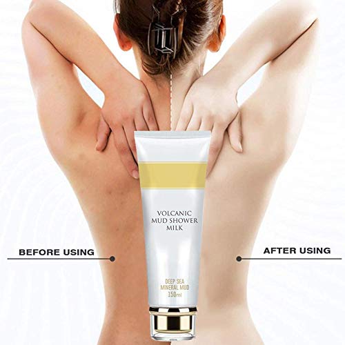 N/Y Leche De Baño De Barro Volcánico De 150 ML, Gel De Ducha De Barro Volcánico para Todo El Cuerpo, Lavado De Cara, Exfoliante, Limpieza Profunda De La Piel Y Blanqueamiento Potente