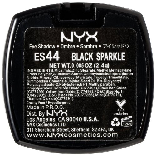NYX Cosmetics sombra de ojos único Negro Sparkle