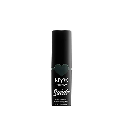 Nyx Professional Makeup Barra De Labios Mate De Larga Duración Y Cobertura Total Suede Matte Lipstick Tono 24 Shake That Money Color Verde Oscuro