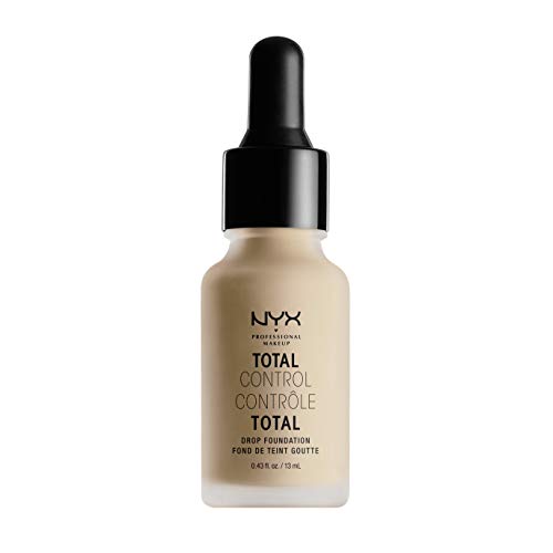 NYX Professional Makeup Base de Maquillaje Total Control Drop Foundation, de Larga duración, Cobertura Modulable y Acabado Mate, Fórmula vegana, Tono: Natural