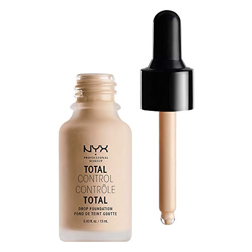 NYX Professional Makeup Base de Maquillaje Total Control Drop Foundation, de Larga duración, Cobertura Modulable y Acabado Mate, Fórmula vegana, Tono: Vanilla