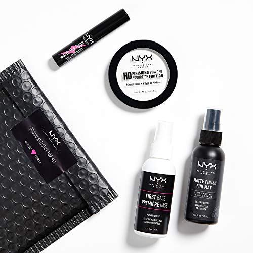 NYX Professional Makeup - Kit de viaje con Primer en Spray, Polvos Fijadores, Mini Máscara de Pestañas y Spray Fijador