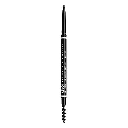 NYX Professional Makeup Lápiz de Cejas Retráctil Micro Brow Pencil con Goupillón - Tono Black