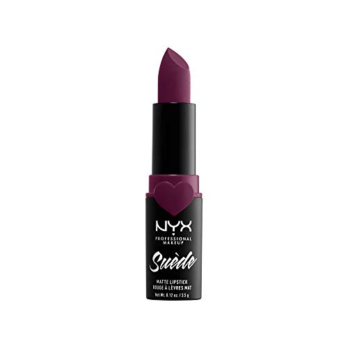 NYX Professional Makeup NYX Professional Makeup Barra de Labios Mate de Larga duración y Cobertura Total Suede Matte Lipstick Tono 10 Girl, Bye Color Morado, Mujer, Talla única