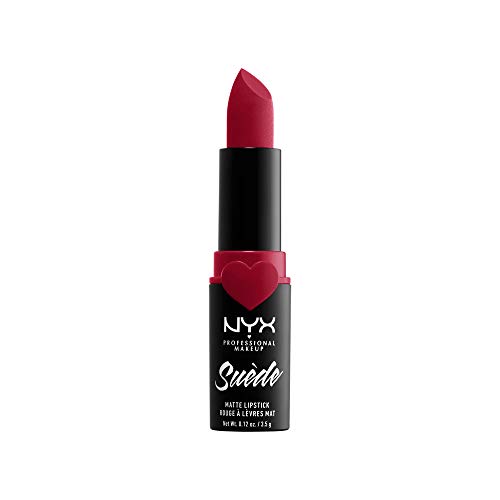 NYX Professional Makeup NYX Professional Makeup Barra de Labios Mate de Larga duración y Cobertura Total Suede Matte Lipstick Tono 9 Spicy Color Naranja, Mujer, Talla única