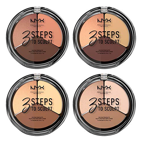 NYX Professional Makeup Paleta de Contouring & Iluminador 3 Steps to Sculpt Face Sculpting Palette tono 2 Light color Beige