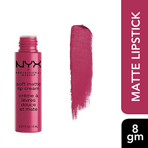 NYX Professional Makeup Pintalabios Soft Matte Lip Cream, Acabado cremoso mate, Color ultrapigmentado, Larga duración, Fórmula vegana, Tono: Prague