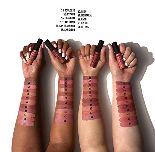 NYX Professional Makeup Pintalabios Soft Matte Lip Cream, Acabado cremoso mate, Color ultrapigmentado, Larga duración, Fórmula vegana, Tono: Shanghai