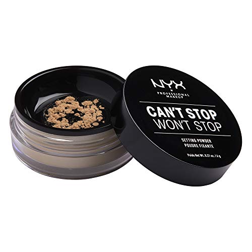 NYX Professional Makeup - Polvos Fijadores Sueltos Can't Stop Won't Stop Setting Powder, Fórmula Vegana con Acabado Mate - Tono Medium