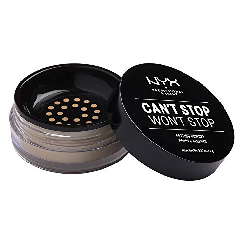 NYX Professional Makeup - Polvos Fijadores Sueltos Can't Stop Won't Stop Setting Powder, Fórmula Vegana con Acabado Mate - Tono Medium