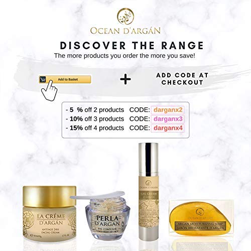 OCEAN D’ARGÁN - Crema Hidratante Facial Mujer- Fabricada en España- Con Argan, Vitamina E, Pycnogenol | Crema Ligera para todo tipo de piel | Día y Noche | Sin Parabenos