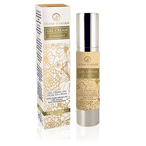 OCEAN D’ARGÁN - Crema Hidratante Facial Mujer- Fabricada en España- Con Argan, Vitamina E, Pycnogenol | Crema Ligera para todo tipo de piel | Día y Noche | Sin Parabenos