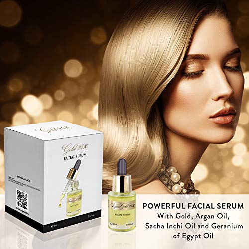 OCEAN D’ARGÁN - Serum Facial 24K. La mejor solución para hidratar y reducir líneas de expresión, arrugas y acné. Aceite de Argán, Sacha Inchi y Geranio de Egipto, Fabricado en España.