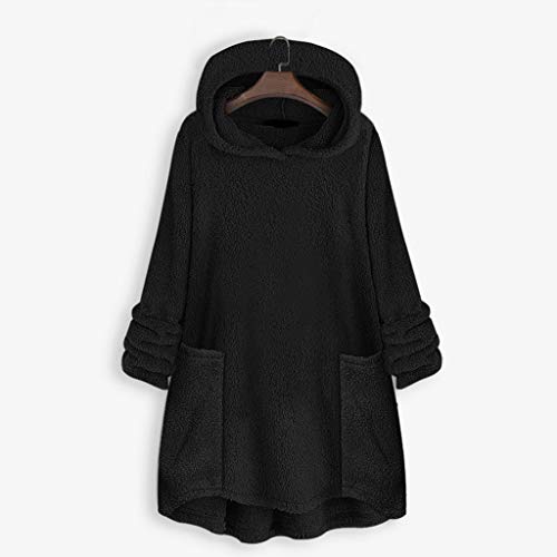 Oceninok Chaquetas para Mujer de Lana Sintética Invierno Largas Tallas Grandes Abrigos Mujer otoño Sudadera con Capucha Elegantes Chaquetón Acolchado Rompevientos Termicas